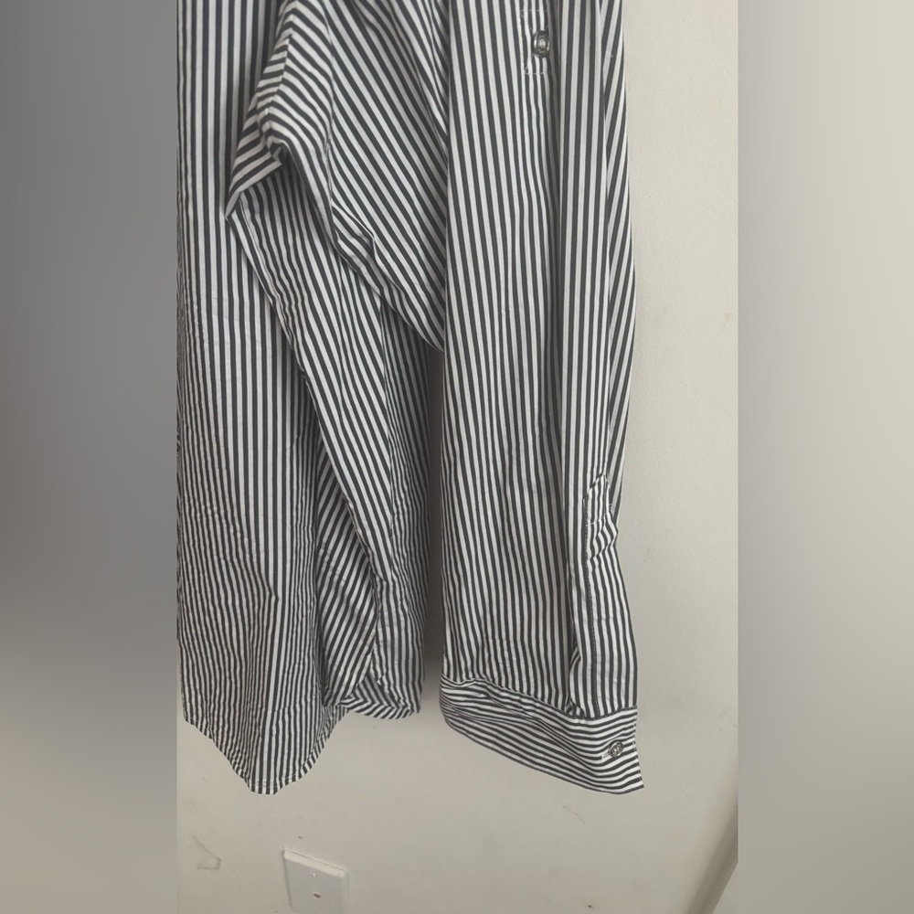 Calvin Klein Blouse Shirt Women’s Sz 3X Striped Lace-Up Minimalist Career Preppy - Picture 3 of 5